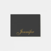 Black Gold Calligraphy Script Personalisiert  Post-it Klebezettel (Vorderseite)