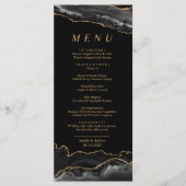 Black & Gold Calligraphy Wedding Menu Menükarte (Vorderseite)