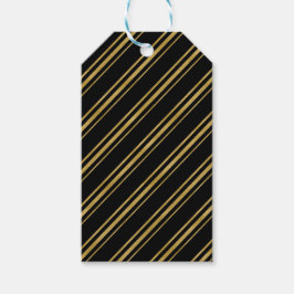 Black & Gold Candy Cane Strip Eleganter Chic Geschenkanhänger