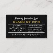 Black & Gold Cap, Graduiertenparty Einladung (Rückseite)