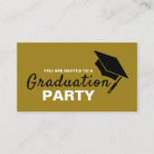 Black & Gold Cap, Graduiertenparty Einladung (Vorderseite)