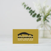 Black & Gold Car Logo, Auto Mechanic Visitenkarte (Stehend Vorderseite)