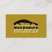 Black & Gold Car Logo, Auto Mechanic Visitenkarte (Vorderseite)