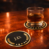 Black & Gold Casino – Junggeselle oder 40. Geburts Runder Pappuntersetzer