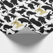 Black Gold Cats Geschenkpapier (Ecke)