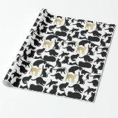 Black Gold Cats Geschenkpapier (Ungerollt)