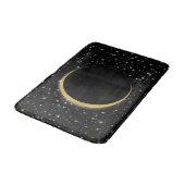 Black & Gold Celestial Moon Magic Lunar Stars Badematte (Schrägansicht)