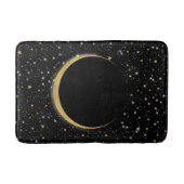 Black & Gold Celestial Moon Magic Lunar Stars Badematte (Vorderseite)