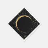 Black & Gold Celestial Moon Stars Lunar Magic Serviette (Ecke)