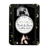 Black & Gold Celestial Moon & Stars Save the Date