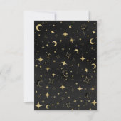 Black & Gold Celestial Moon Stars Wedding RSVP (Rückseite)