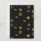 Black Gold Celestial Sun & Moon Baby Dusche Einladung (Rückseite)