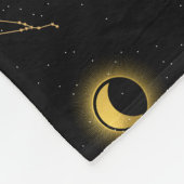 Black Gold Celestial Sun & Moon Zodiac Eye Fleecedecke (Ecke)