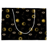 Black Gold Celestial Sun & Moon Zodiac Eye Große Geschenktüte (Rückseite)