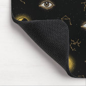 Black Gold Celestial Sun & Moon Zodiac Eye Mousepad (Ecke)