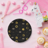 Black Gold Celestial Sun & Moon Zodiac Eye Pappteller (Party)