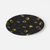Black Gold Celestial Sun & Moon Zodiac Eye Pappteller (Schrägansicht)