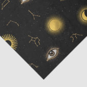 Black Gold Celestial Sun & Moon Zodiac Eye Seidenpapier (Ausschnitt)