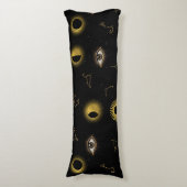 Black Gold Celestial Sun & Moon Zodiac Eye Seitenschläferkissen (Vorderseite Vertikal)