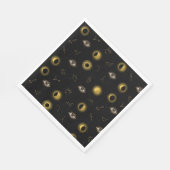 Black Gold Celestial Sun & Moon Zodiac Eye Serviette (Ecke)