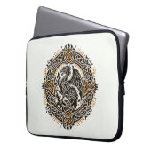 Black & Gold Celtic Dragon Laptopschutzhülle (Vorderseite Links)