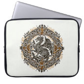 Black & Gold Celtic Dragon Laptopschutzhülle (Vorderseite)