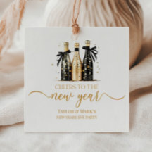 Black Gold Champagne Cheers New Years Eve Party