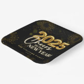 Black Gold Champagne Cheers Silvester Party Pappteller (Gewinkelt)