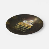 Black Gold Champagne Cheers Silvester Party Pappteller (Schrägansicht)