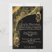 Black & Gold Champagne Eimer Engagement Party Einladung (Rückseite)