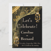 Black & Gold Champagne Eimer Engagement Party