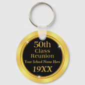Black, Gold Cheap 50. Klasse Wiedersehen-Gastgesch Schlüsselanhänger (Rückseite)