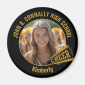 Black Gold Cheerleader Photo High School Magnet (Vorne)