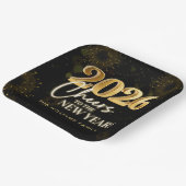 Black Gold Cheers New Years Eve Party Pappteller (Gewinkelt)