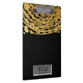 Black Gold Cheetah Leopard Glam Personalisiert Klemmbrett (Rechts)