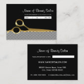 Black Gold Chevrons Salon Ernennung Erinnerung Terminkarte (Vorne/Hinten)