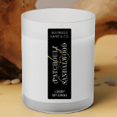 Black & Gold Chic Candle Jar Thin Vertikal Label Etiketten