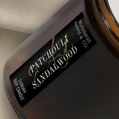 Black & Gold Chic Candle Jar Thin Vertikal Label Etiketten
