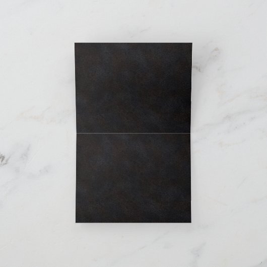 Black Gold Chic Fish Meal Choice Gästekarte Dankeskarte (Innenseite)