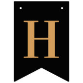 Black Gold Chic Happy Birthday Wimpelkette (Zweite Fahne)