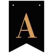 Black Gold Chic Happy Birthday Wimpelkette (Dritte Fahne)