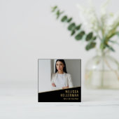 Black Gold Chic Real Estate Quadratische Visitenkarte (Stehend Vorderseite)