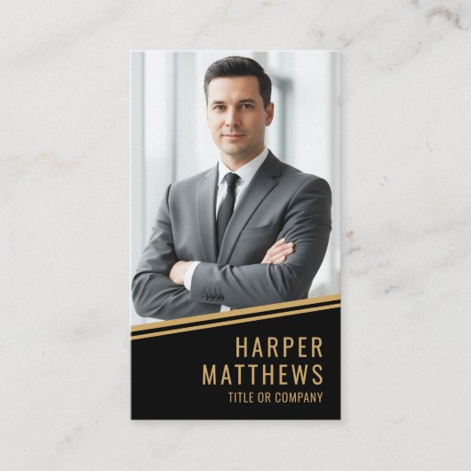 Black Gold Chic Real Estate Visitenkarte (Vorderseite)