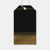 Black & Gold Chic Sparkling Glam Gastgeschenk Geschenkanhänger (Rückseite)