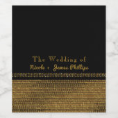 Black & Gold Chic Sparkling Glam Party Weinkeller Weinetikett (Einzelnes Label)