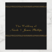 Black & Gold Chic Sparkling Glam Party Weinkeller Weinetikett (Einzelnes Label)