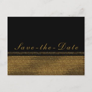 Black & Gold Chic Sparkling Glam Save the Date Ankündigungspostkarte
