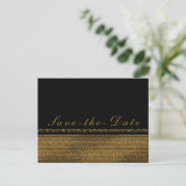 Black & Gold Chic Sparkling Glam Save the Date Ankündigungspostkarte (Stehend Vorderseite)