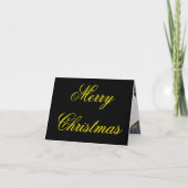 Black & Gold Christmas Card with Custom Photo Dankeskarte (Vorderseite)