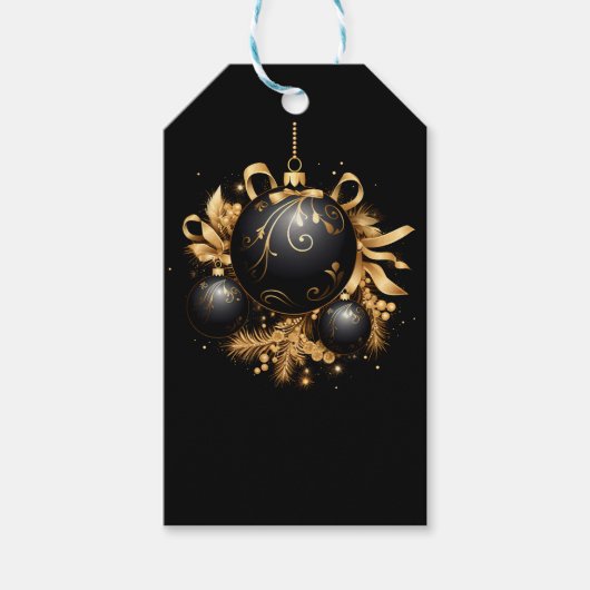 BLACK & GOLD CHRISTMAS ORNAMENT GESCHENKANHÄNGER (Vorderseite)